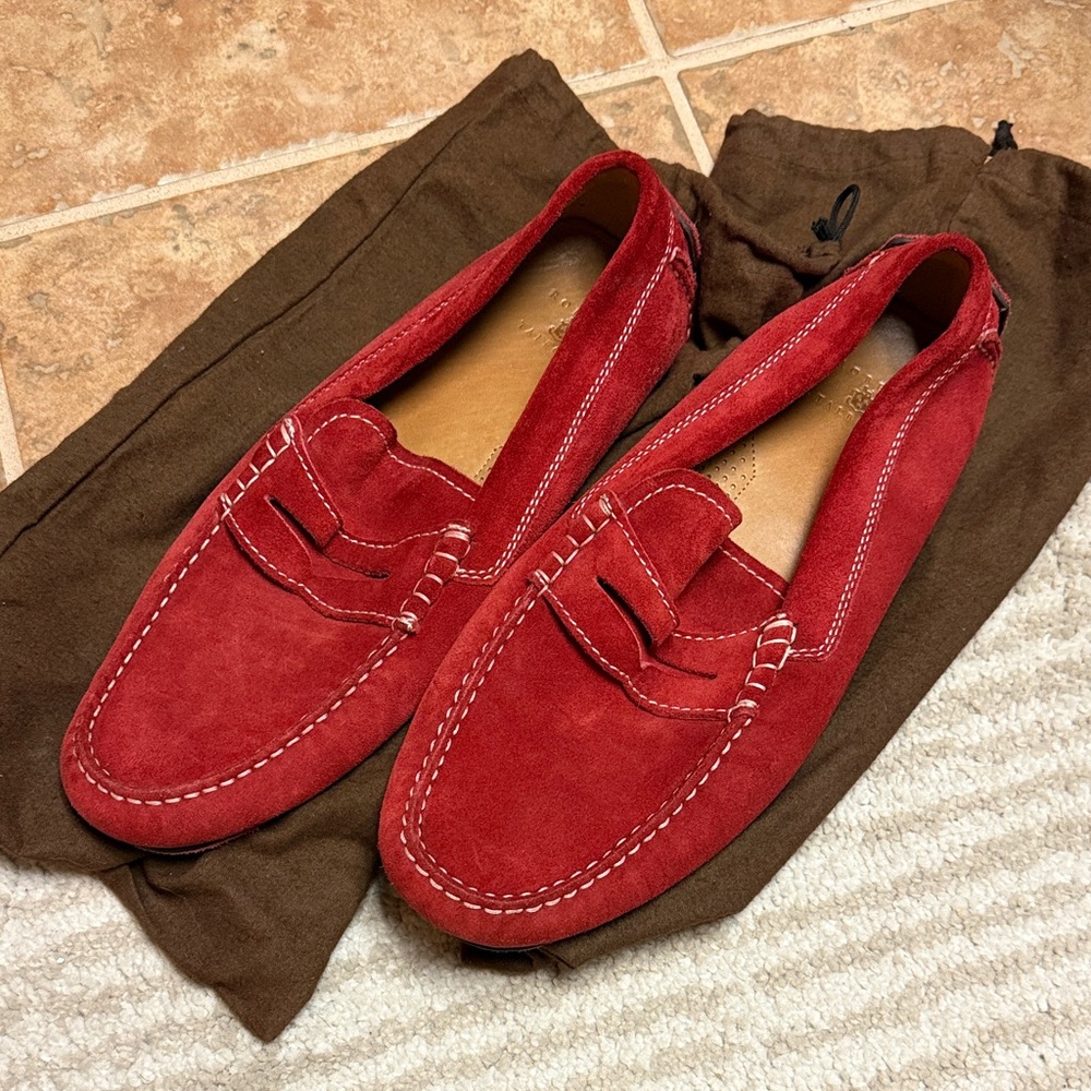 Robert Talbott Red Suede Loafers